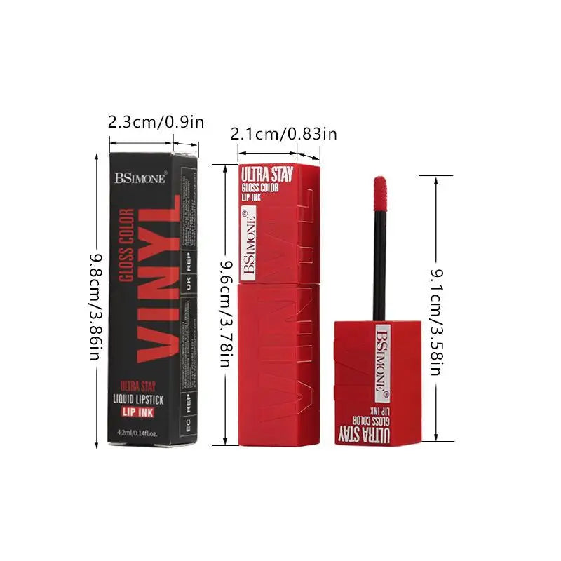 Lápiz Labial Líquido Mate de 4.2ml, Larga Duración, Tono Nude, Brillo Labial Terciopelo, No se Transfiere, Resistente al Agua.
