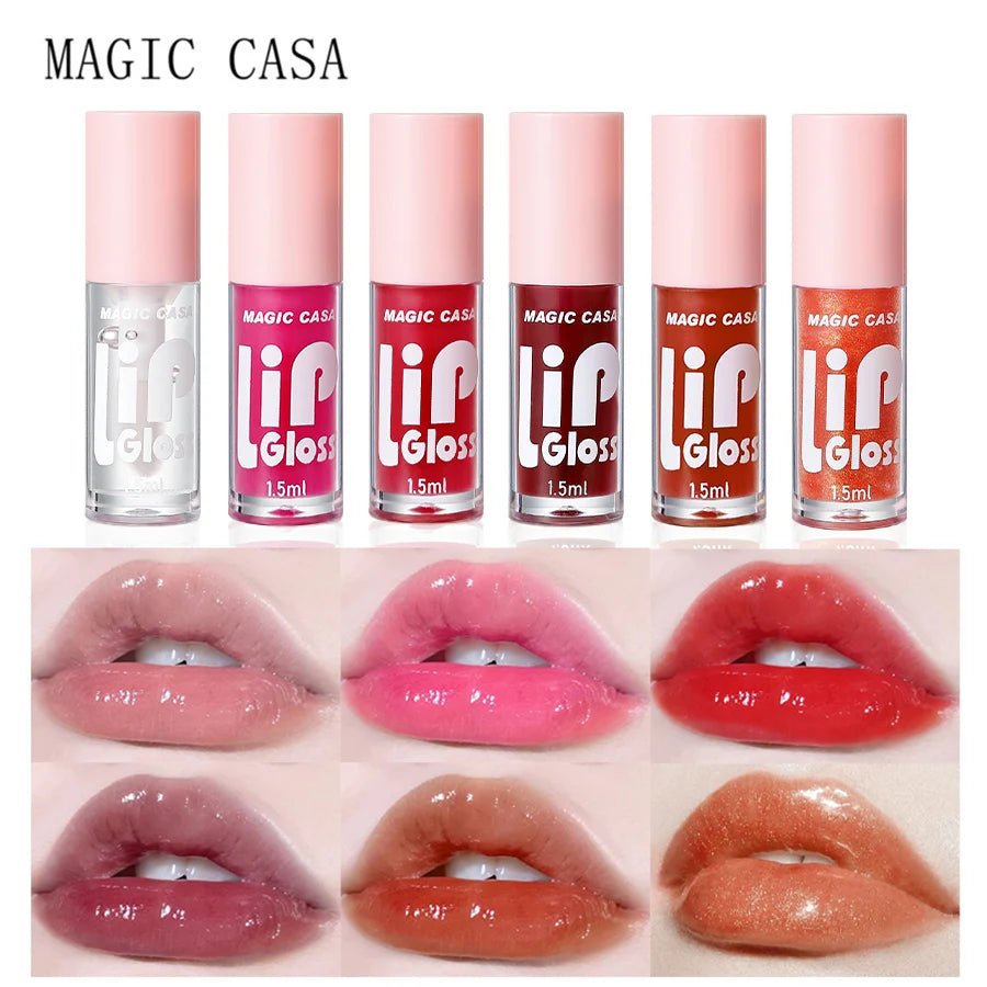 set de frascos pequeños de aceite para labios, hechos de gelatina hidratante de larga duración x6 und