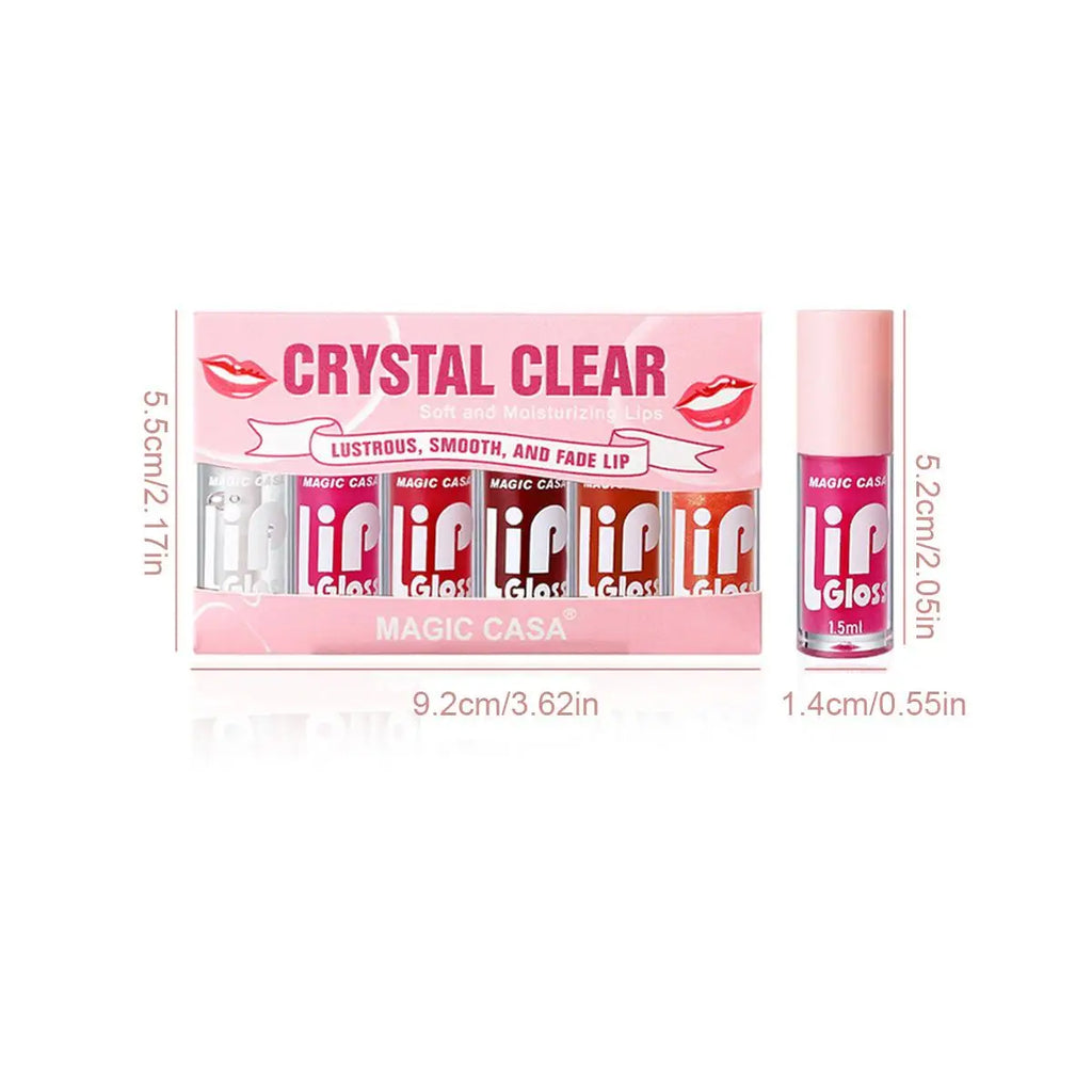 set de frascos pequeños de aceite para labios, hechos de gelatina hidratante de larga duración x6 und