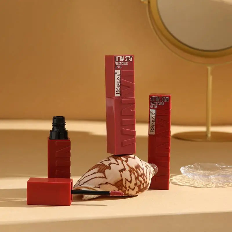 Lápiz Labial Líquido Mate de 4.2ml, Larga Duración, Tono Nude, Brillo Labial Terciopelo, No se Transfiere, Resistente al Agua.
